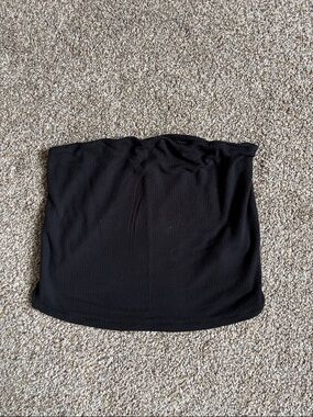 American Eagle Outfitters Black Ribbed Strapless tube Top